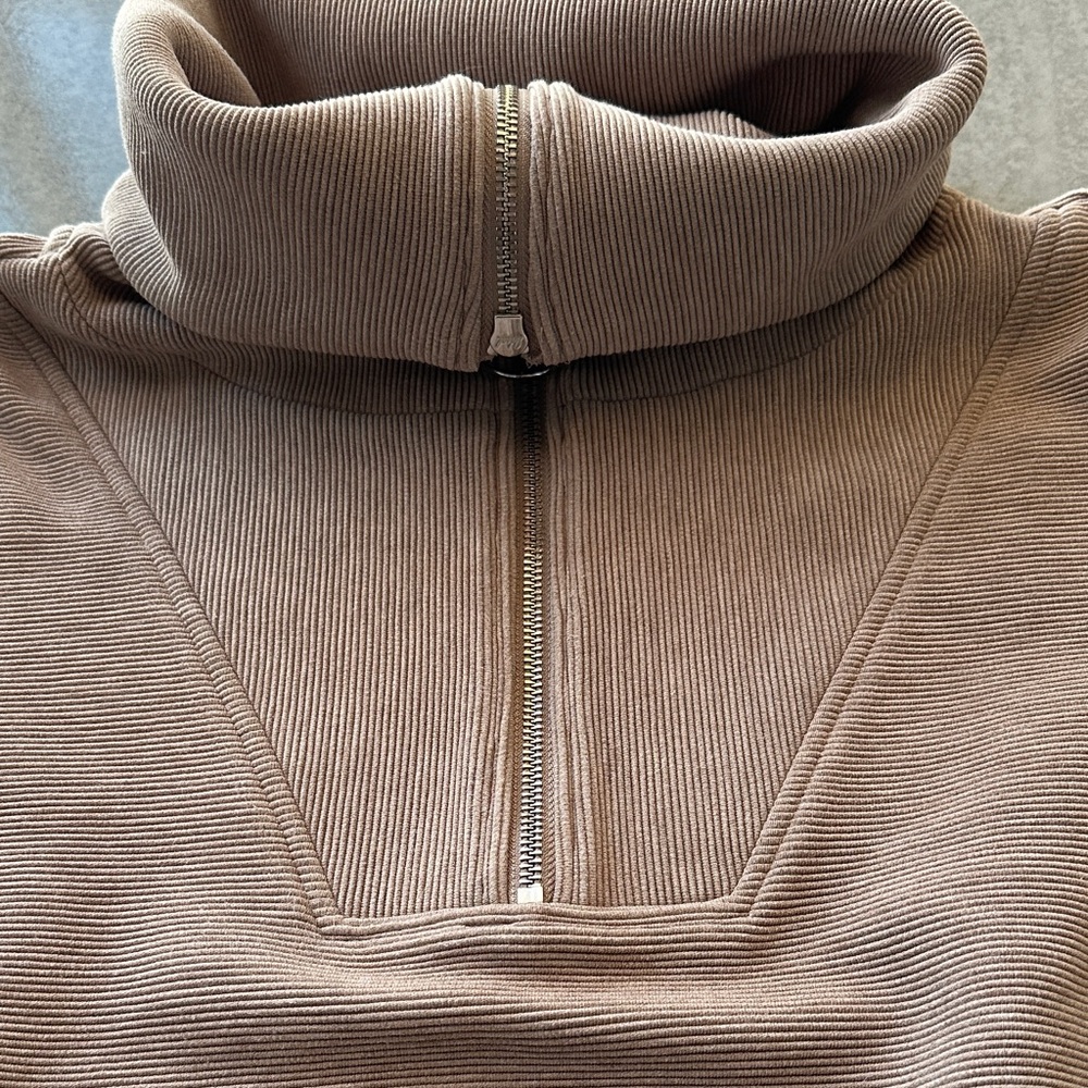 Varley Taupe Ribbed Zip Jacket - Picture 3 of 3